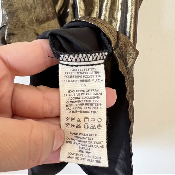 Free People Twist of Gold Mini Dress sz 2 - Picture 9 of 9